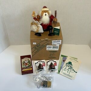 KWO German Incense Smoker Sitting Santa Toy Bag Erzgebirge Germany Christmas NIB